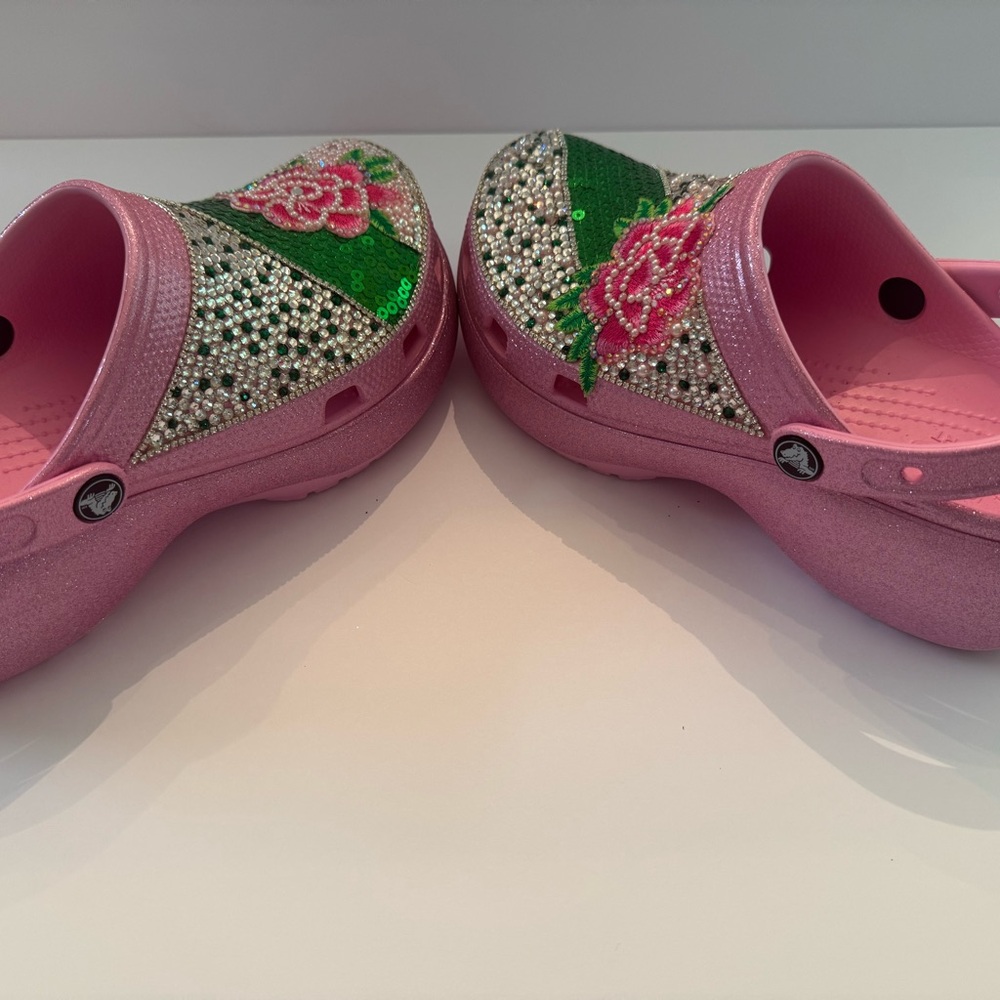 Pink & Green Crocs, AKA - Picture 4 of 6